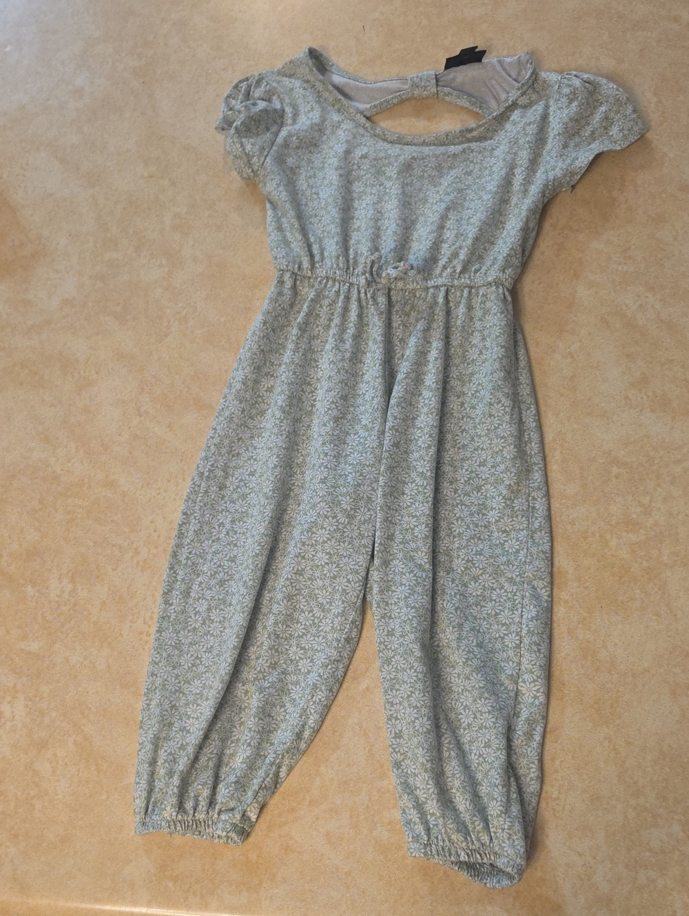 Floral Print Sage Green Short-Sleeve Jumpsuit